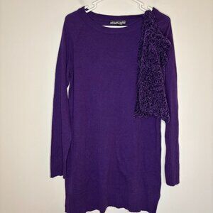 UNITED STATES SWEATERS NEW Sweater Tunic and Scarf Womens M Purple Long Slv Knit